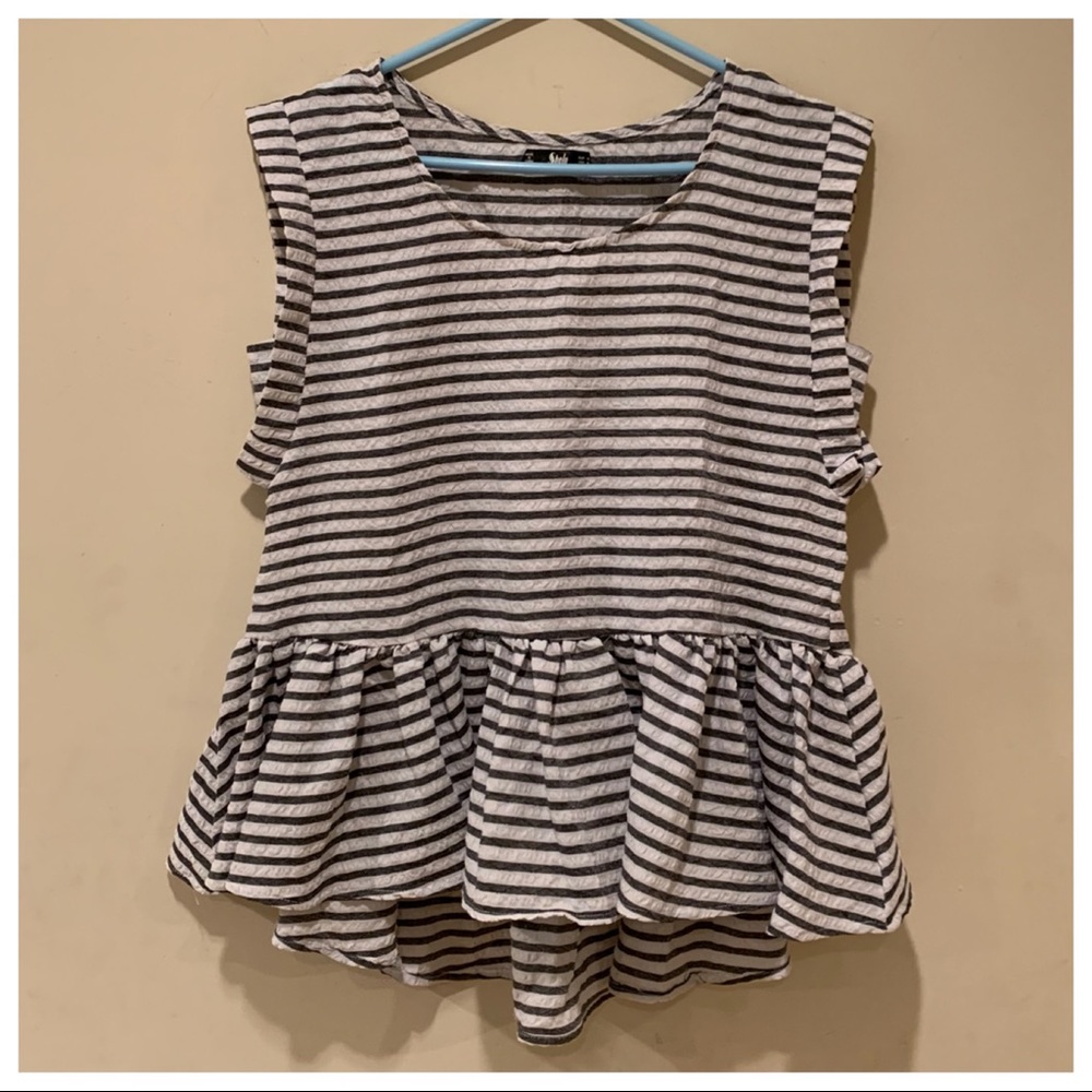 Striped peplum top